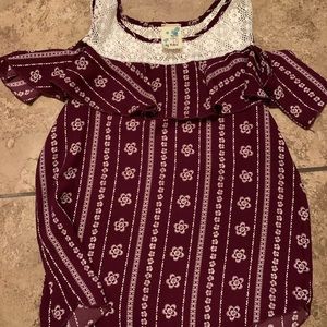 maroon casual kids blouse